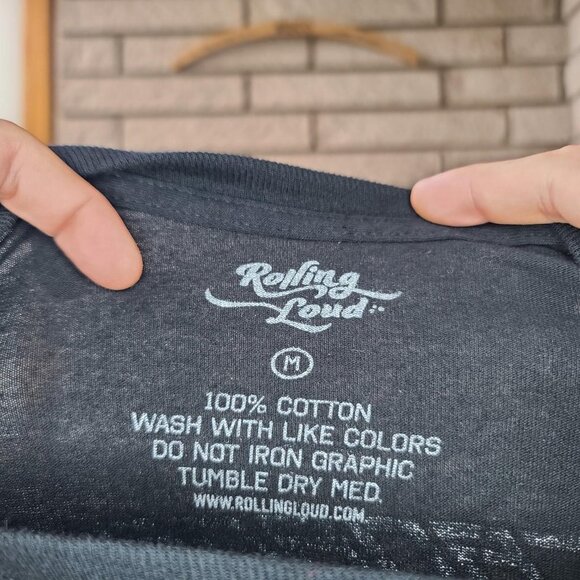 'Rolling Loud' black moto style long-sleeve shirt men's M - Picture 3 of 3